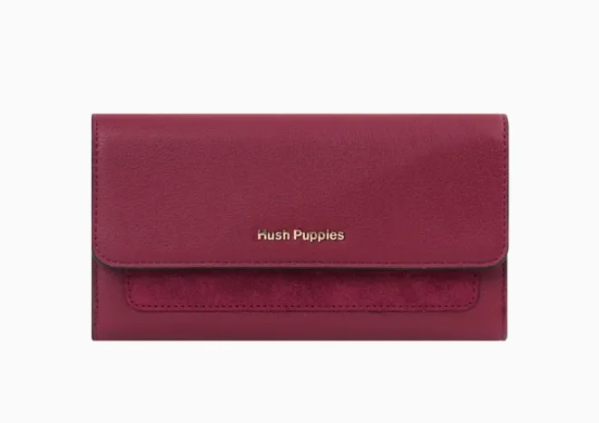 Billetera Odette para mujer color burgundy