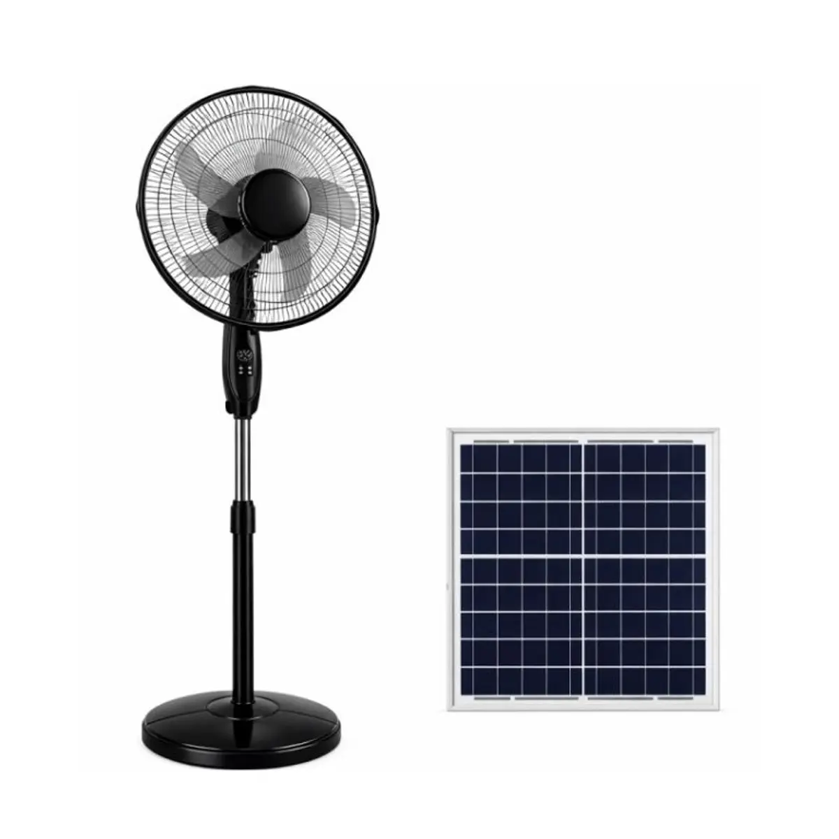 Ventilador de Pedestal SanMax (16 pulgadas) con Panel Solar