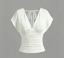 Essnce Cut Out Back Batwing Sleeve Tee