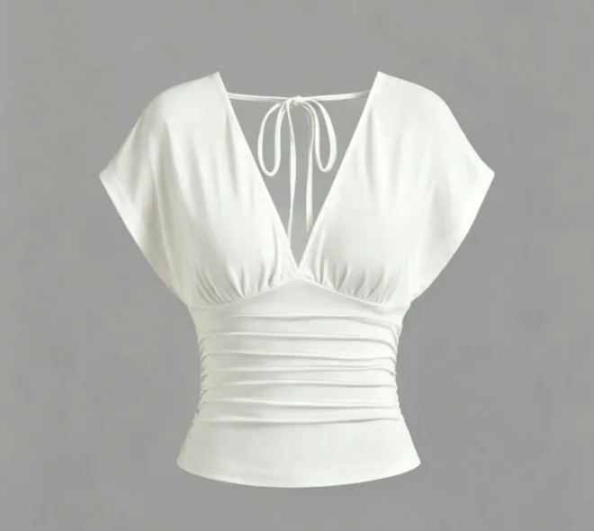 Essnce Cut Out Back Batwing Sleeve Tee