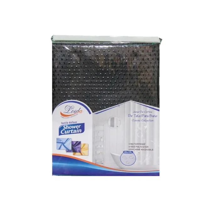 Cortinas para baño de tela, color negro (180 cm x 180 cm) 