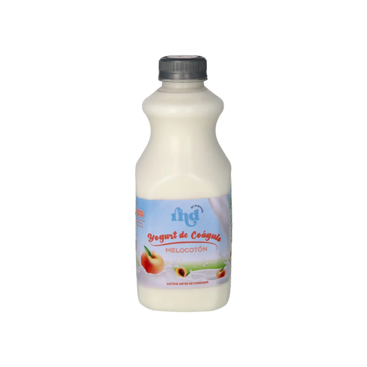 Yogurt probiótico de coágulo sabor Melocotón, 1 L, RHD