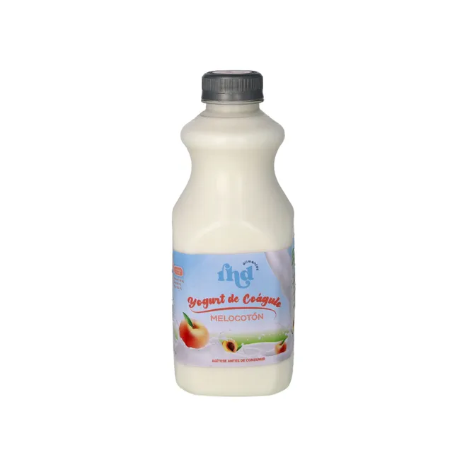 Yogurt probiótico de coágulo sabor Melocotón, 1 L, RHD