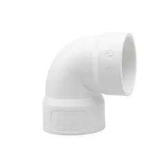Codo de PVC de 90° x 50 mm para instalaciones hidráulicas