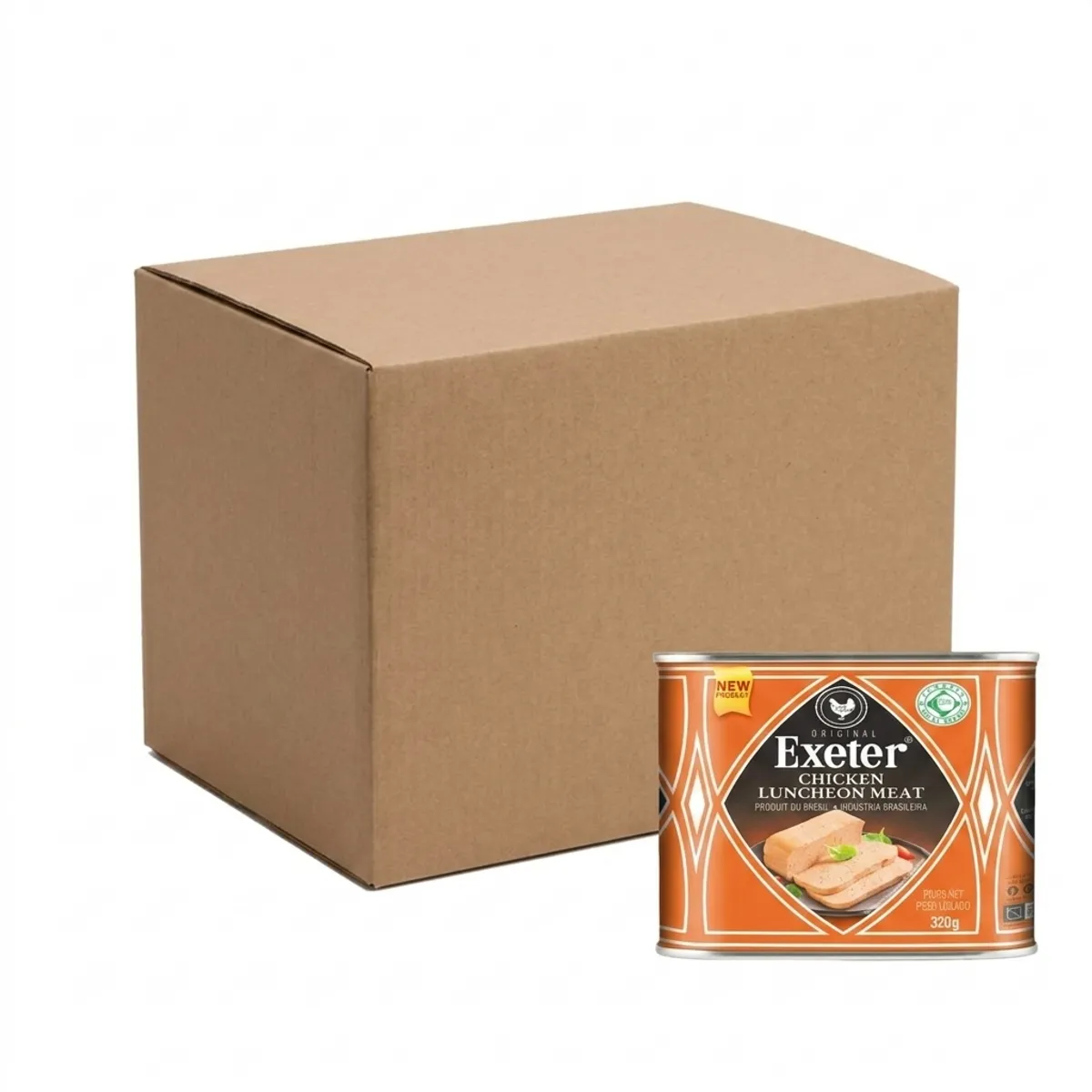 Caja de spam de pollo en lata (24 x 320 g) Exeter
