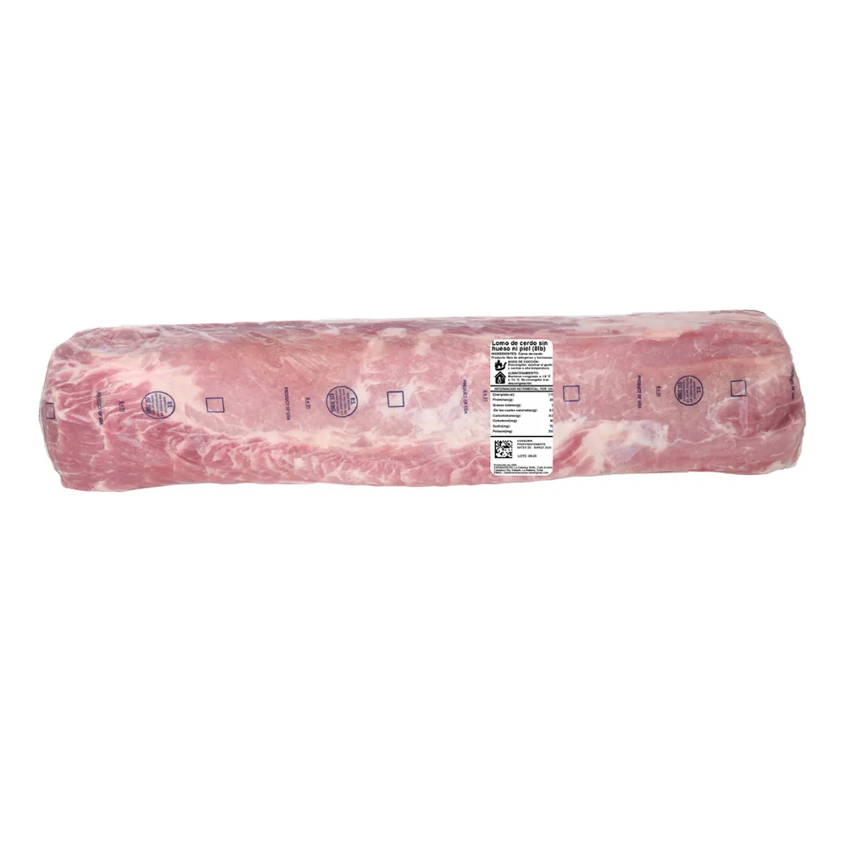 Lomo de cerdo sin hueso y sin piel, 8 lb, AZ