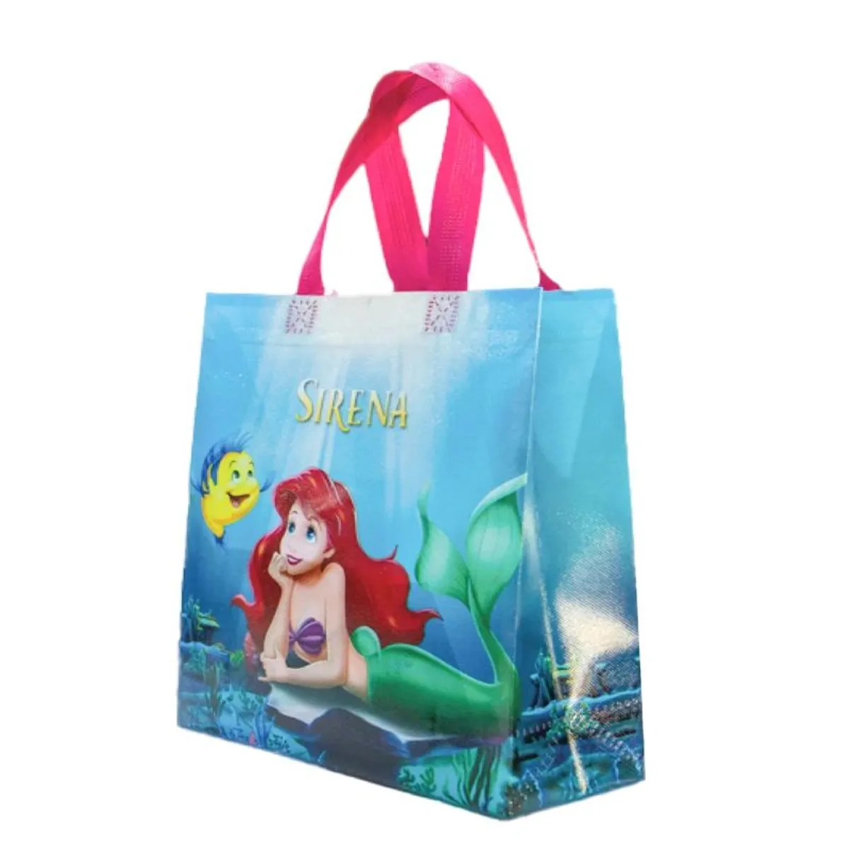 Bolsas de regalo de cumpleaños, 12 u (25 cm x 30 cm) Diseño 4 La Sirenita