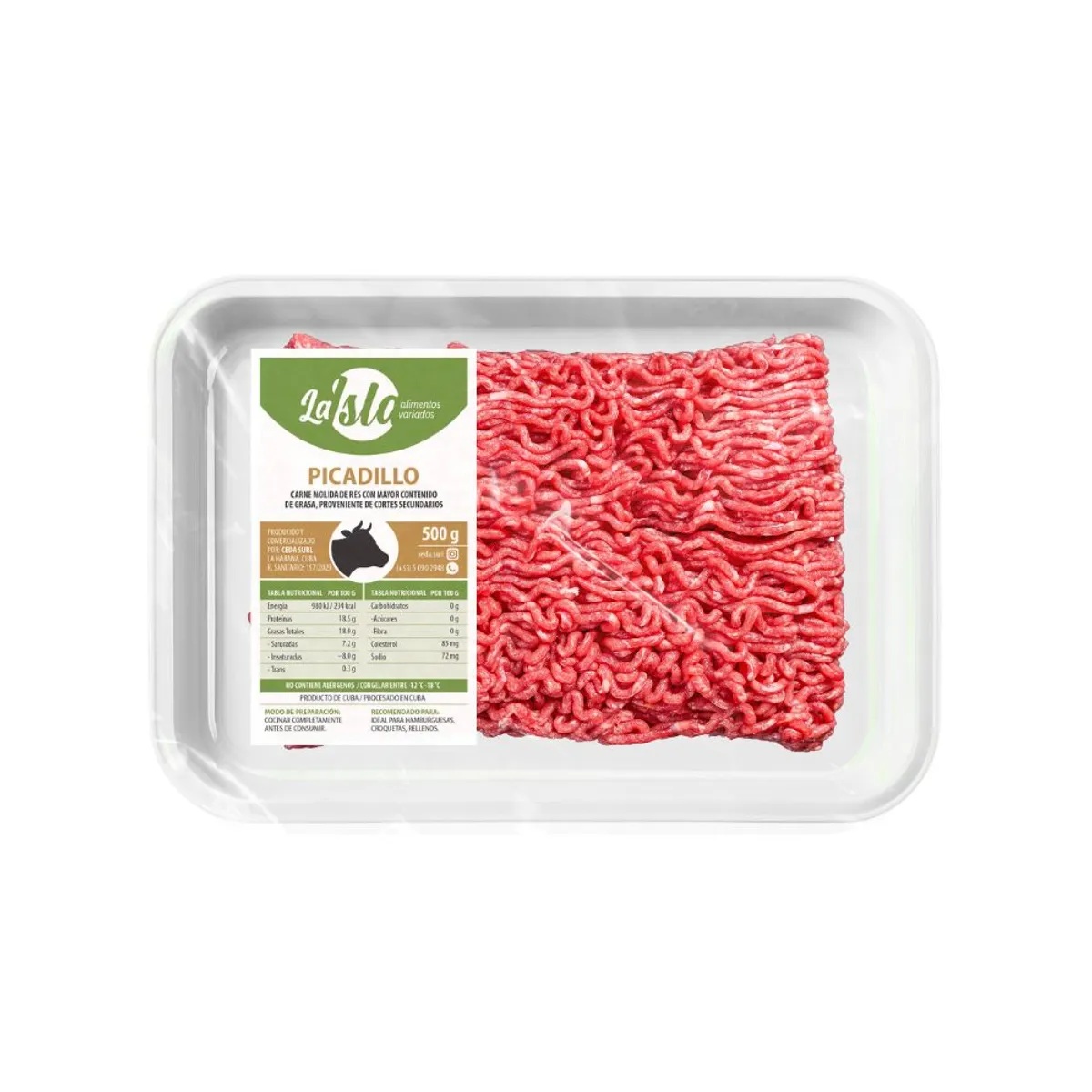 Carne molida de res, 500 g ,La Isla 