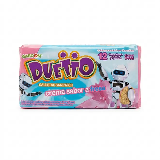 Galleta Sandwich con crema de fresa (12 x 28 g) Duetto