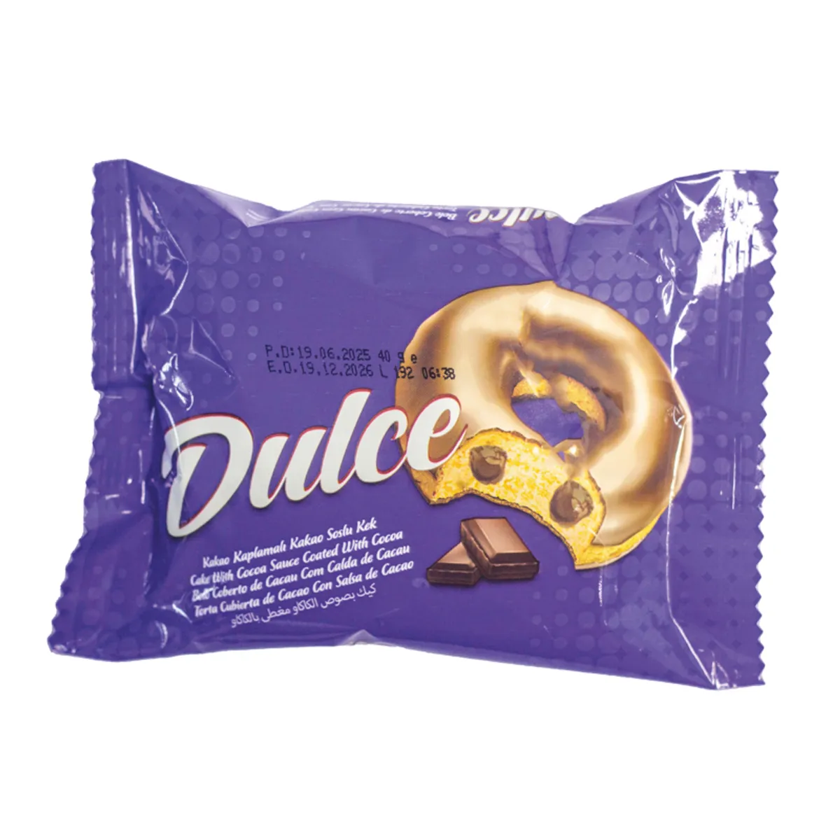 Dúo donut cubiertas con chispas y chocolate, 40 g, Dulce