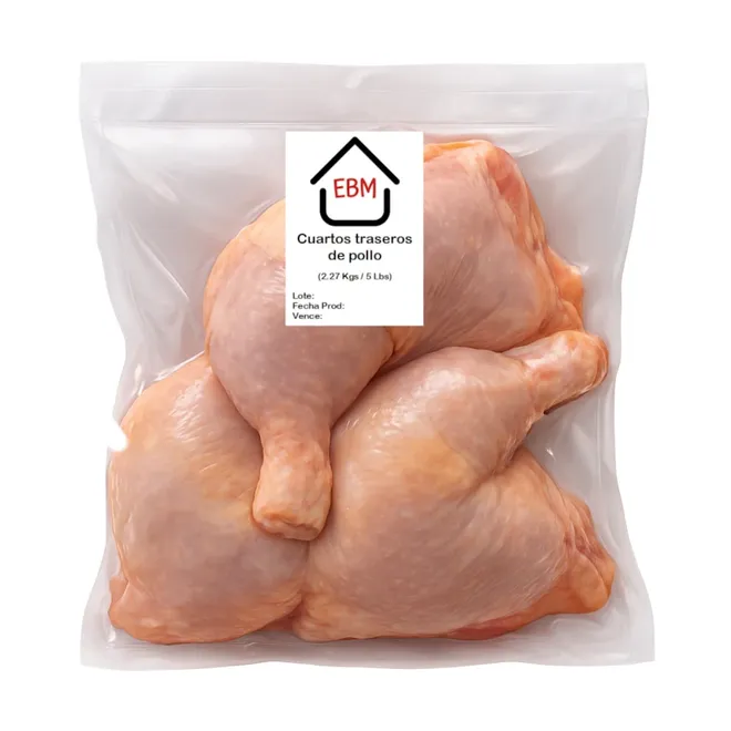 Cuartos traseros de pollo, 2,27kg, EBM