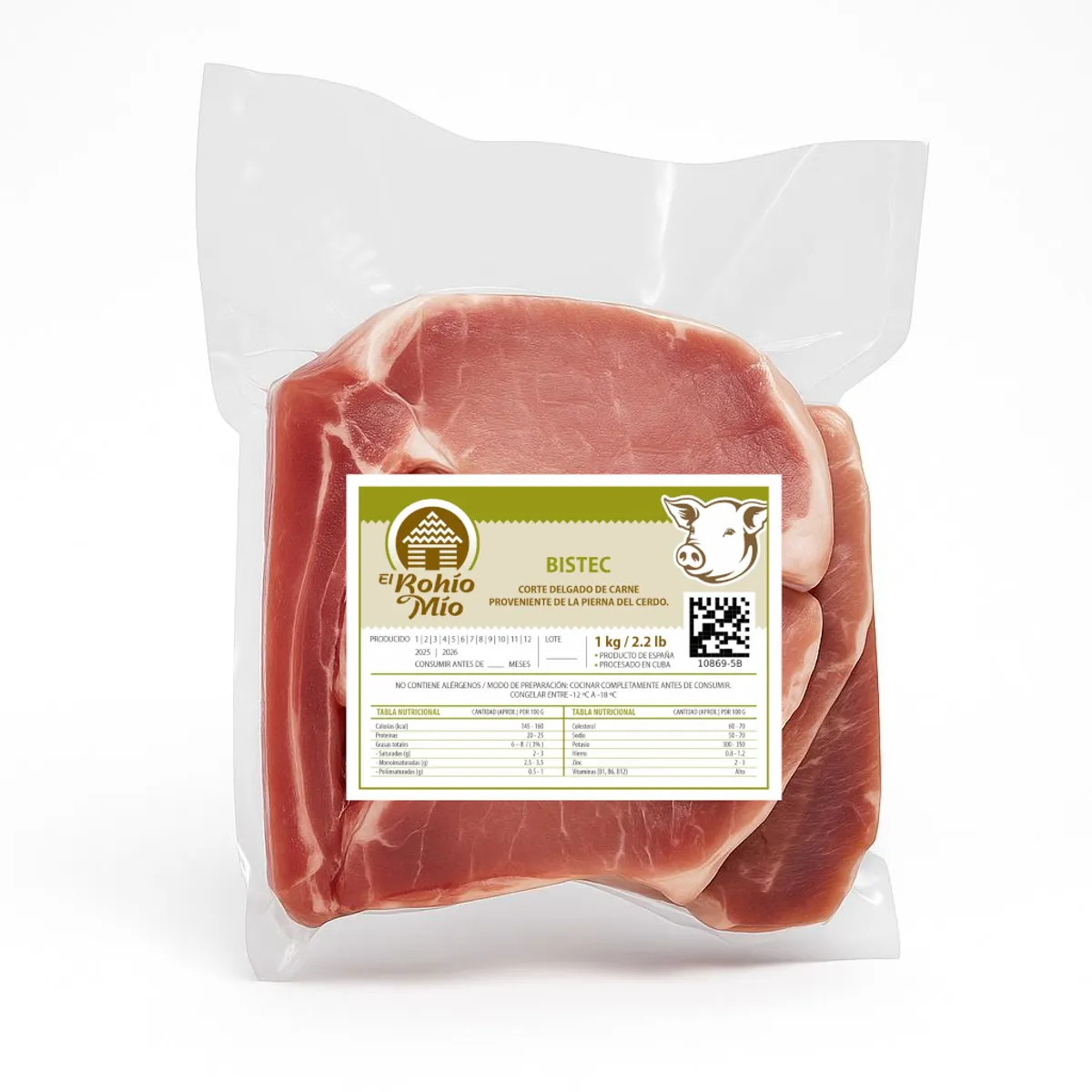 Bistec de cerdo, 1 kg, EBM