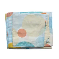 Juego de sábanas estampado azul con círculos