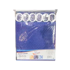 Cortinas para baño de tela, color azul bandera (180 cm x 180 cm) 