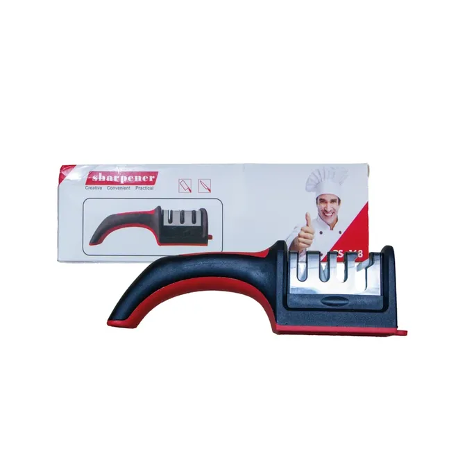 Afilador de cuchillos de cocina 4 en 1 de acero inoxidable, Sharpener