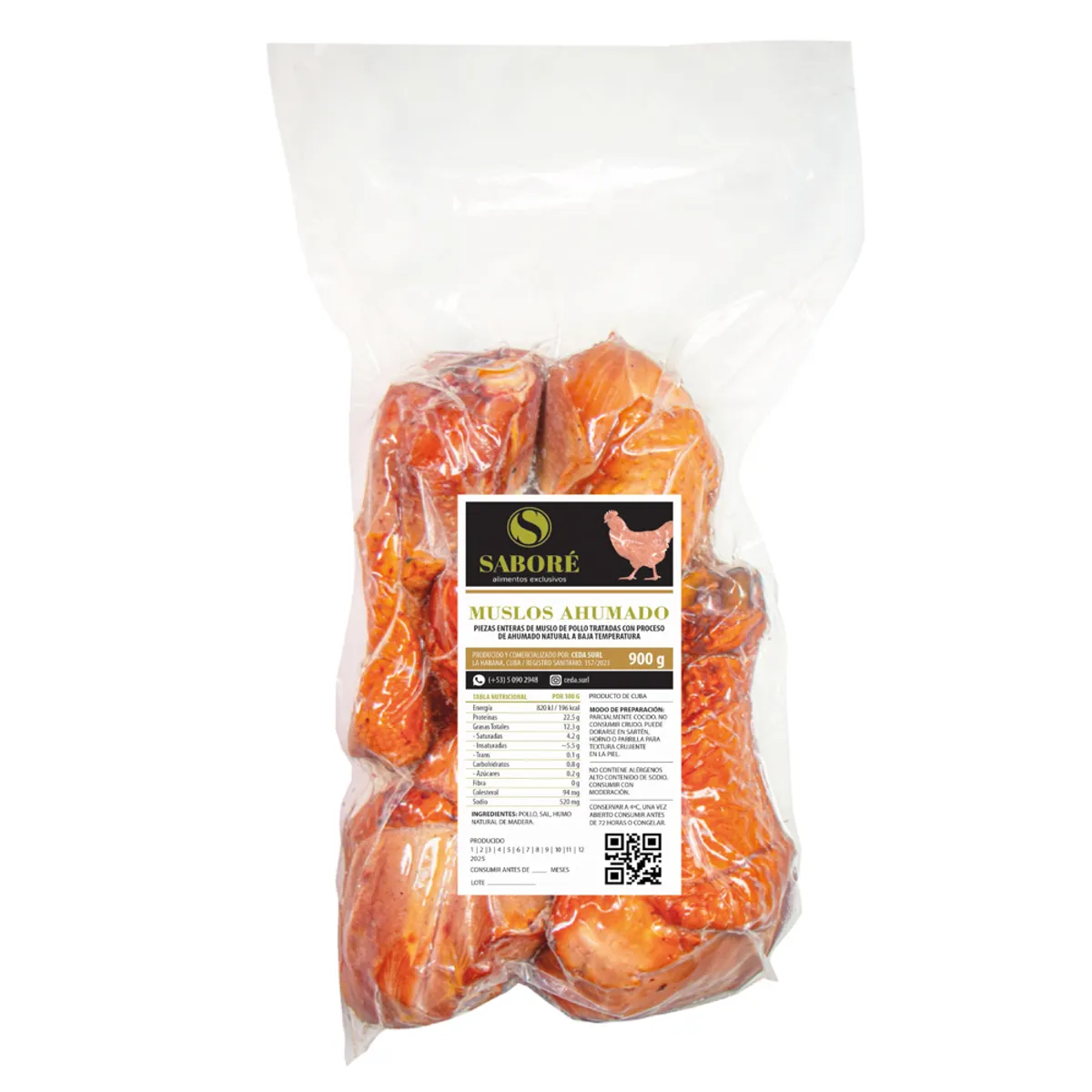 Muslo de pollo ahumado, 900 g, Saboré