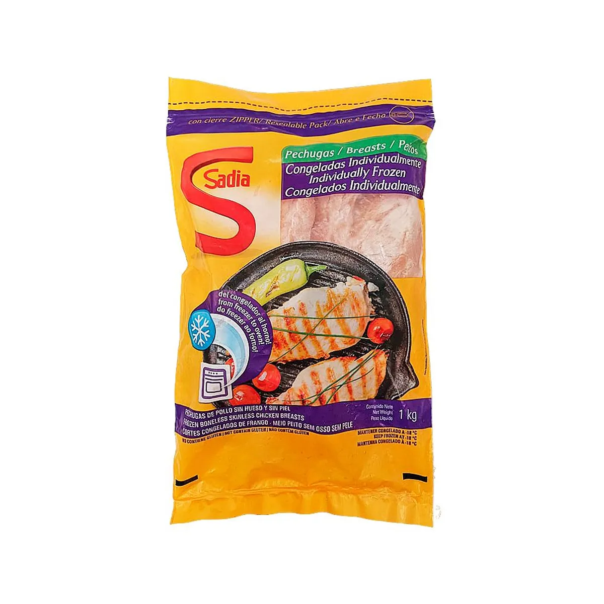 Pechuga de pollo sin piel y sin hueso, 1 kg, Sadia
