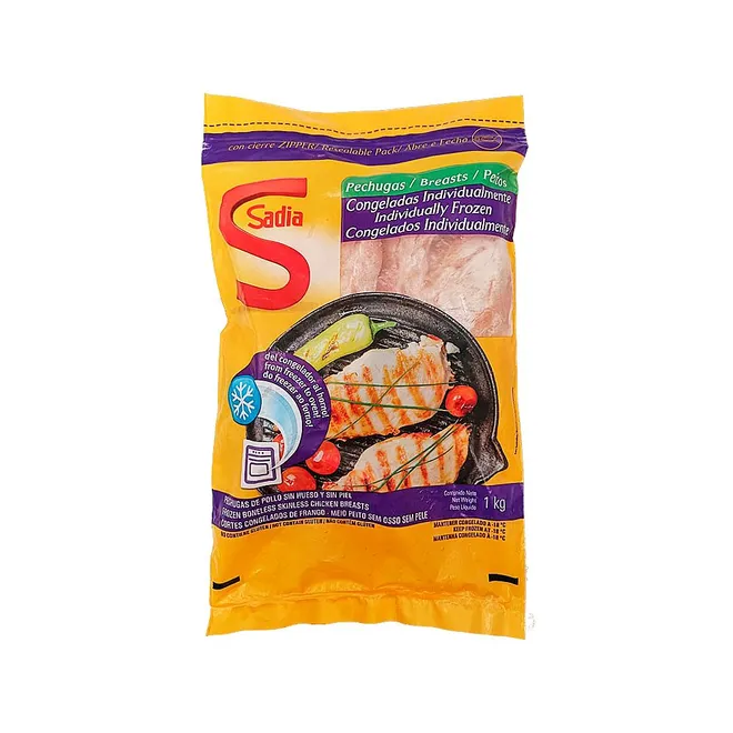 Pechuga de pollo sin piel y sin hueso, 1 kg, Sadia