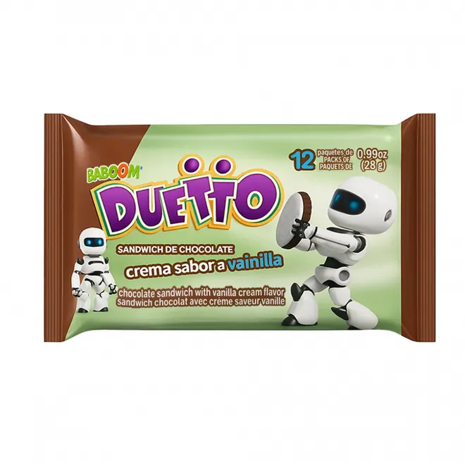 Galleta Sandwich de chocolate con crema de vainilla (12 x 28 g) Duetto