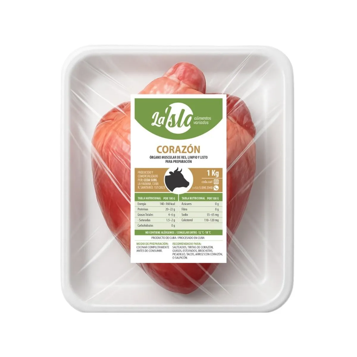 Corazón de res, 1 kg, La Isla