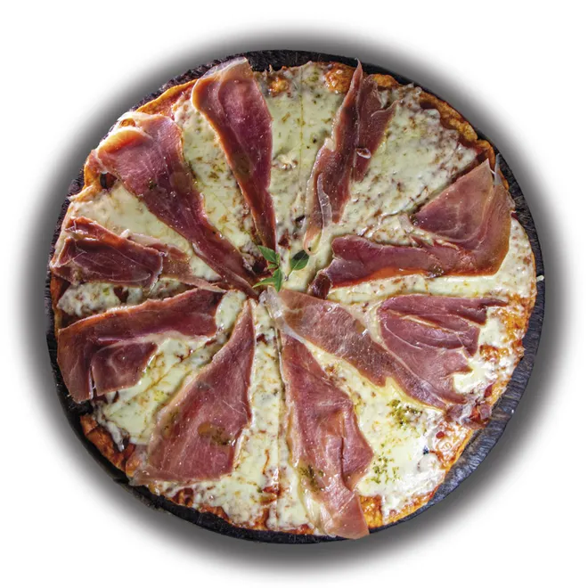 Pizza con jamón serrano