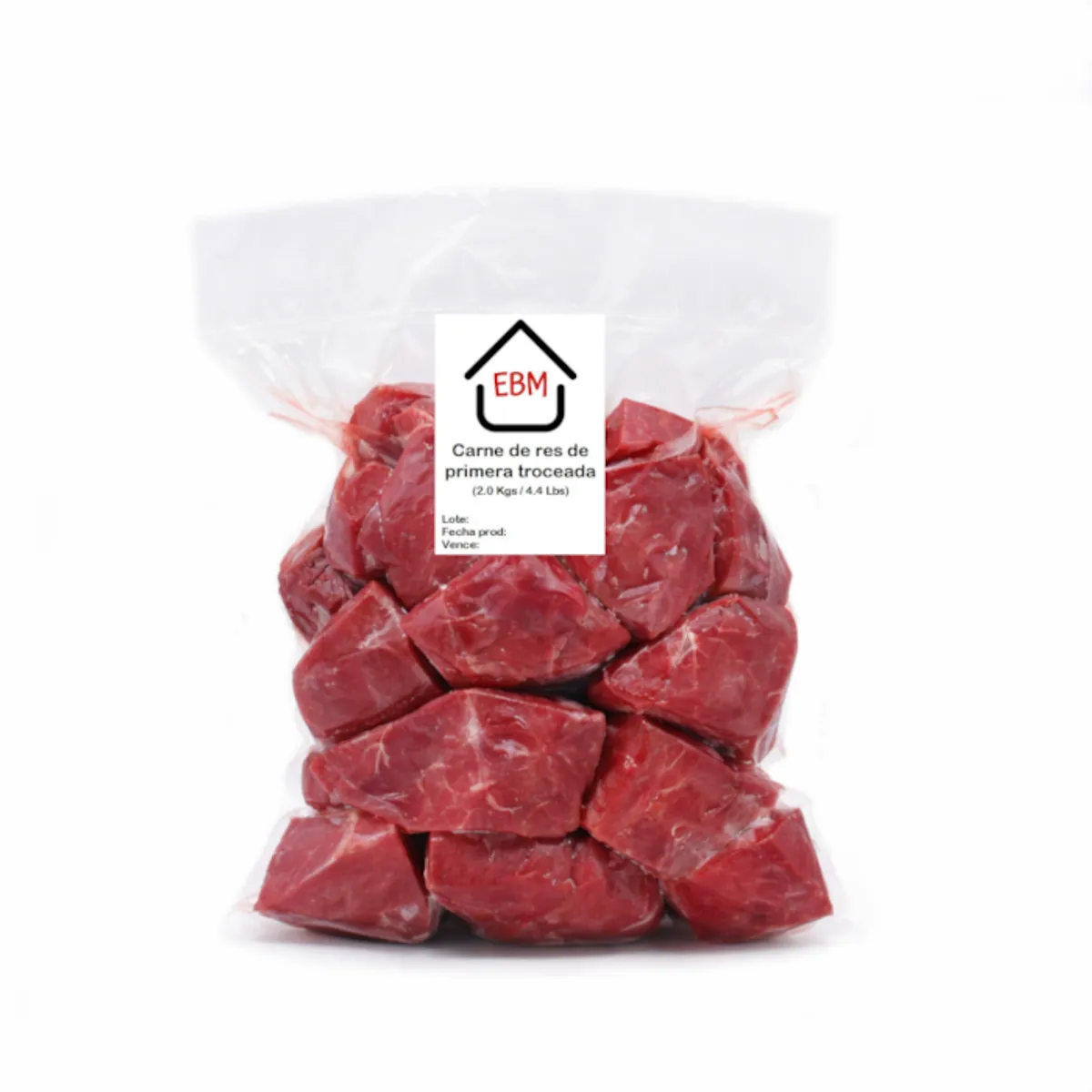 Carne de res de primera troceada, 2 kg, EBM