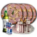 Mini tarta + pizzas + whisky 