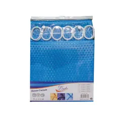 Cortinas para baño de tela, color azul medio (180 cm x 180 cm) 