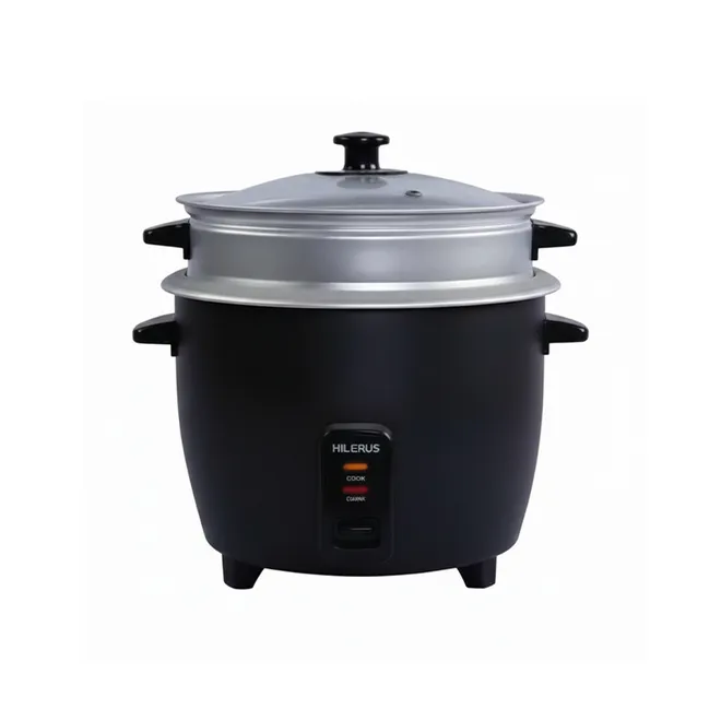 Olla arrocera con vaporera color negro, 2.2 L, Milexus