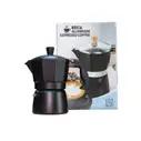 Cafetera Black Coffee de tres tazas, color negro, Espresso Coffee