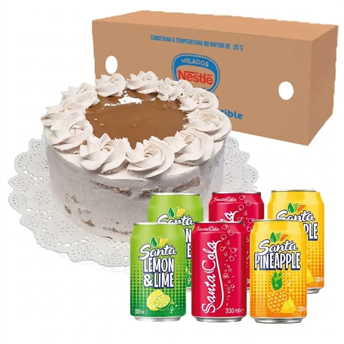Helado Nestlé 4.5 Lt + Cake + Refrescos