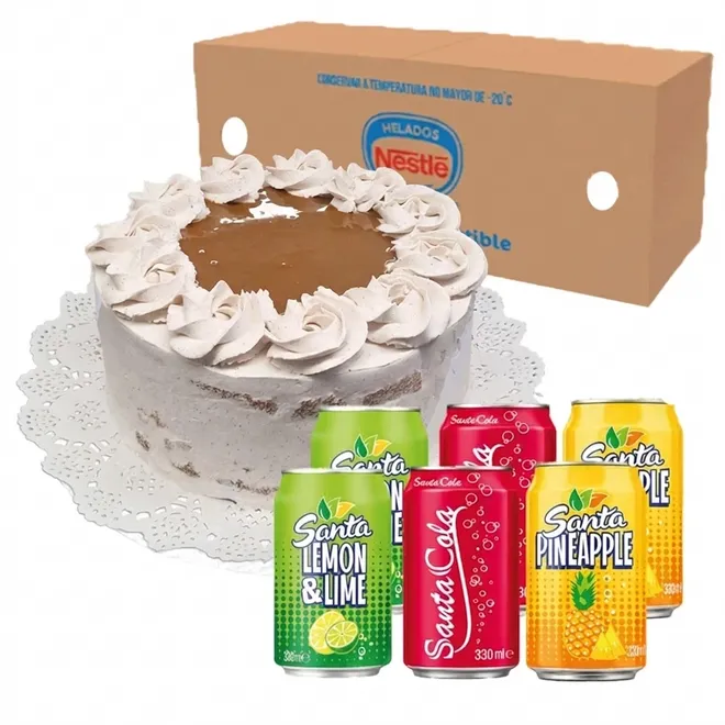 Helado Nestlé 4.5 Lt + Cake + Refrescos