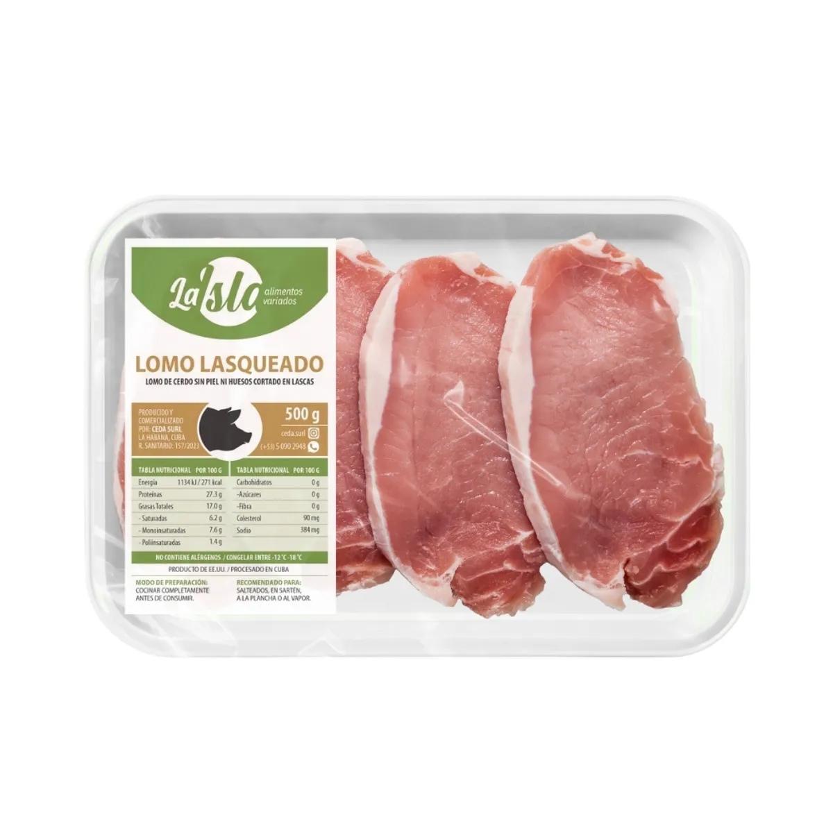 Lomo de cerdo lasqueado, 500 g, La Isla