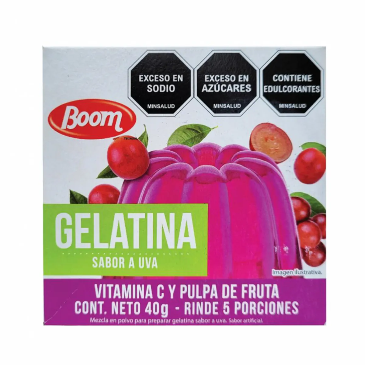 Gelatinas sabor Uva, Boom, 40 g