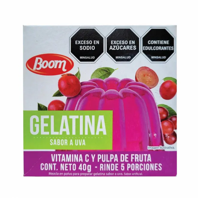 Gelatinas sabor Uva, Boom, 40 g