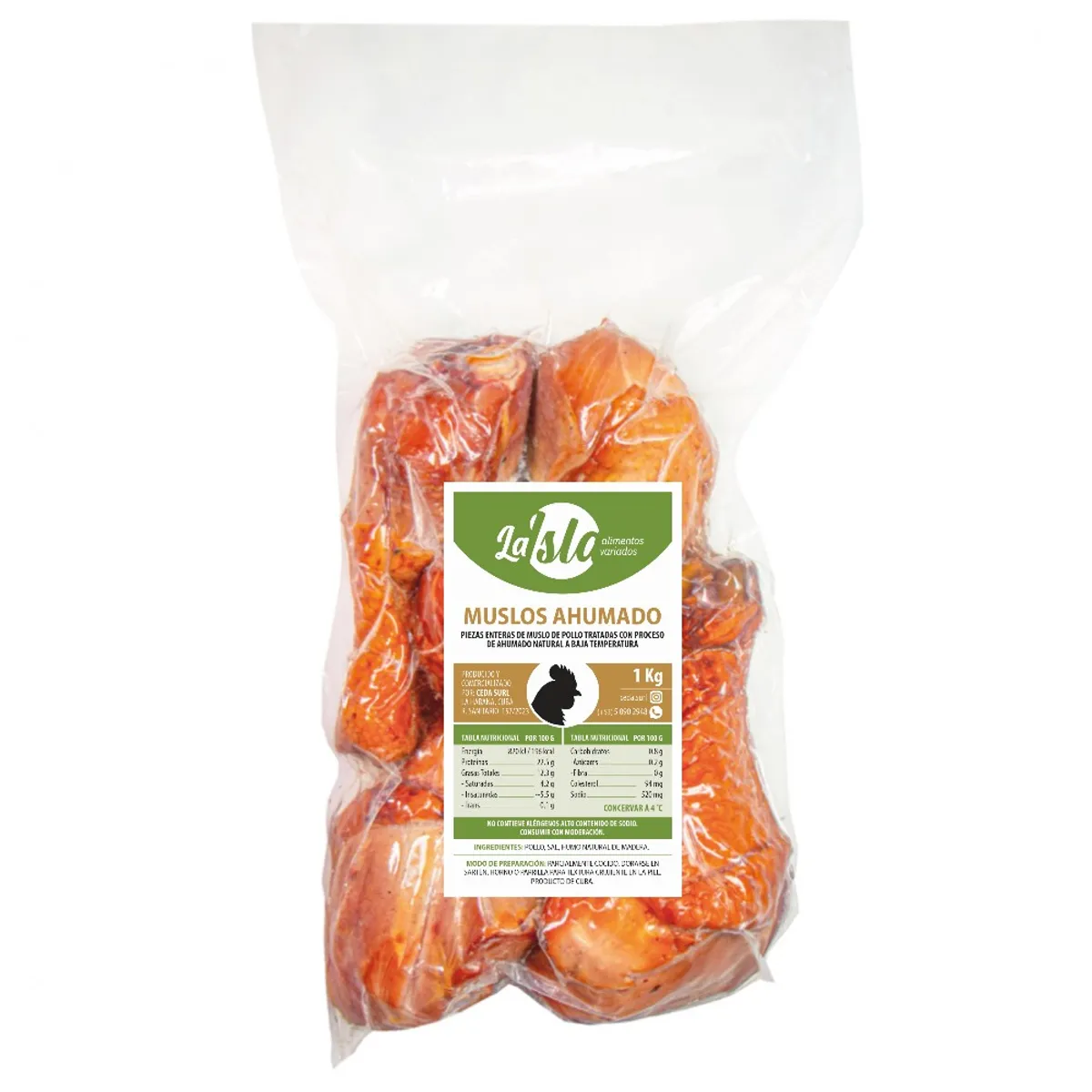 Muslo de pollo ahumado, 1 kg, La Isla