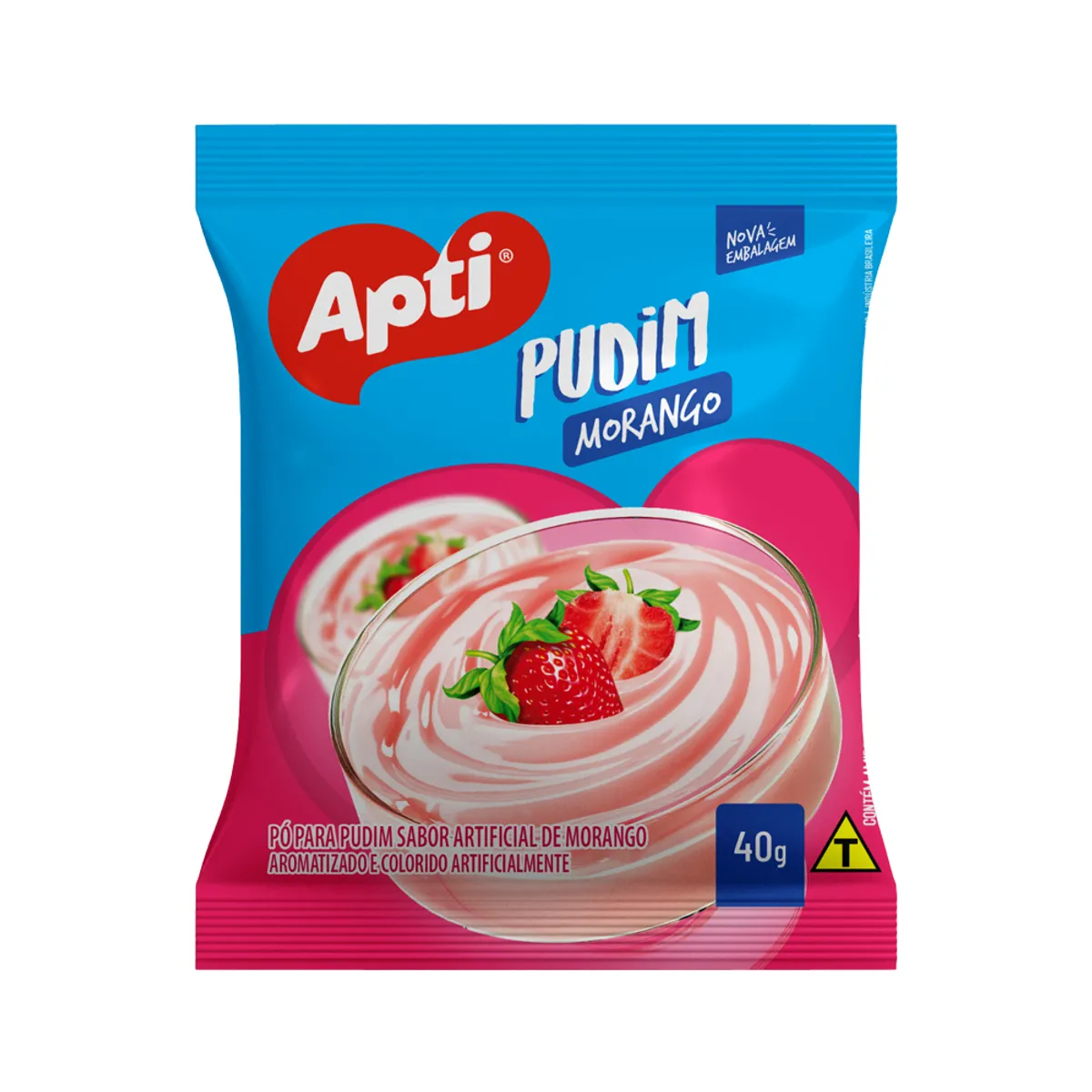 Natilla-budín de fresa, 40 g, Apti
