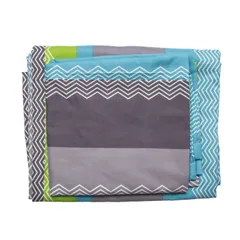Juego de sábanas estampado gris con olas 