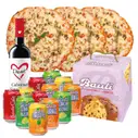 Cena especial con pizzas y vino
