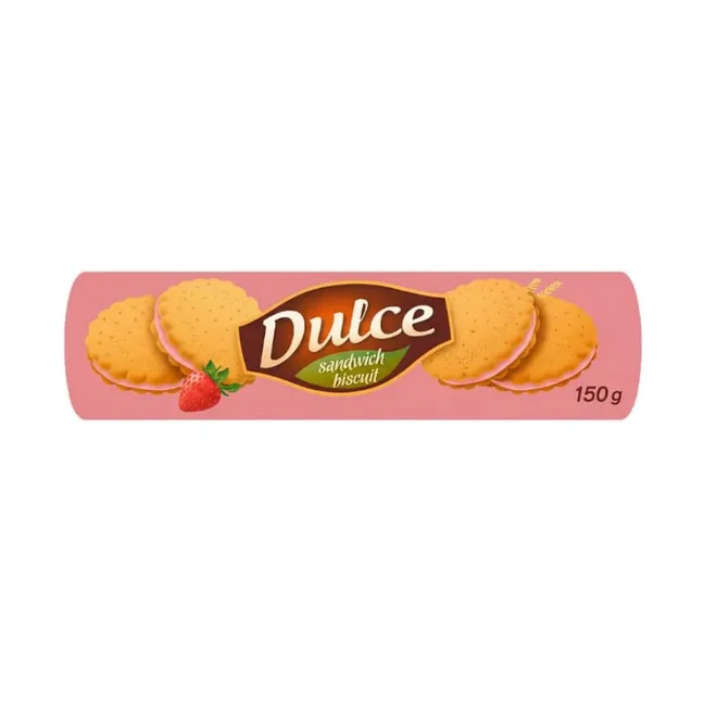 Galleta rellena sabor fresa, 150g, Dulce