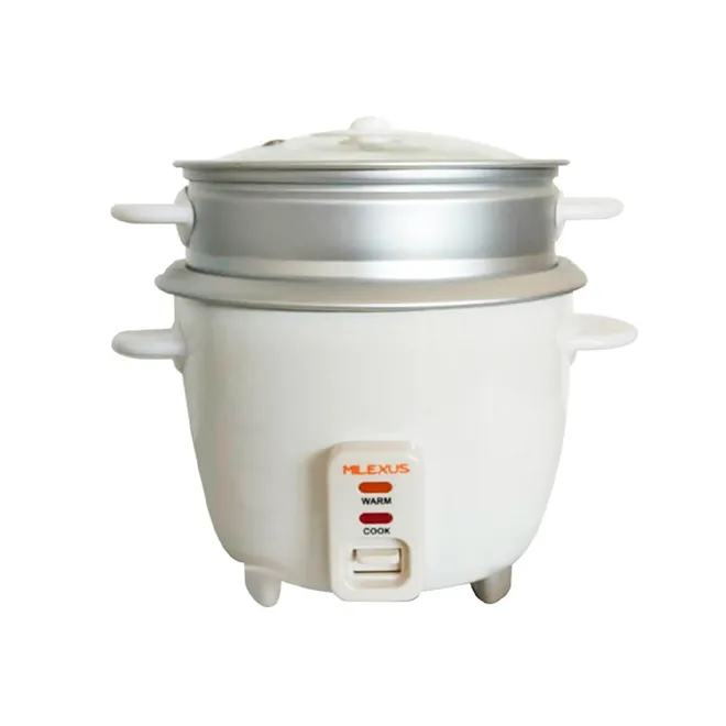 Olla arrocera con vaporera color blanco, 1.8 L, Milexus