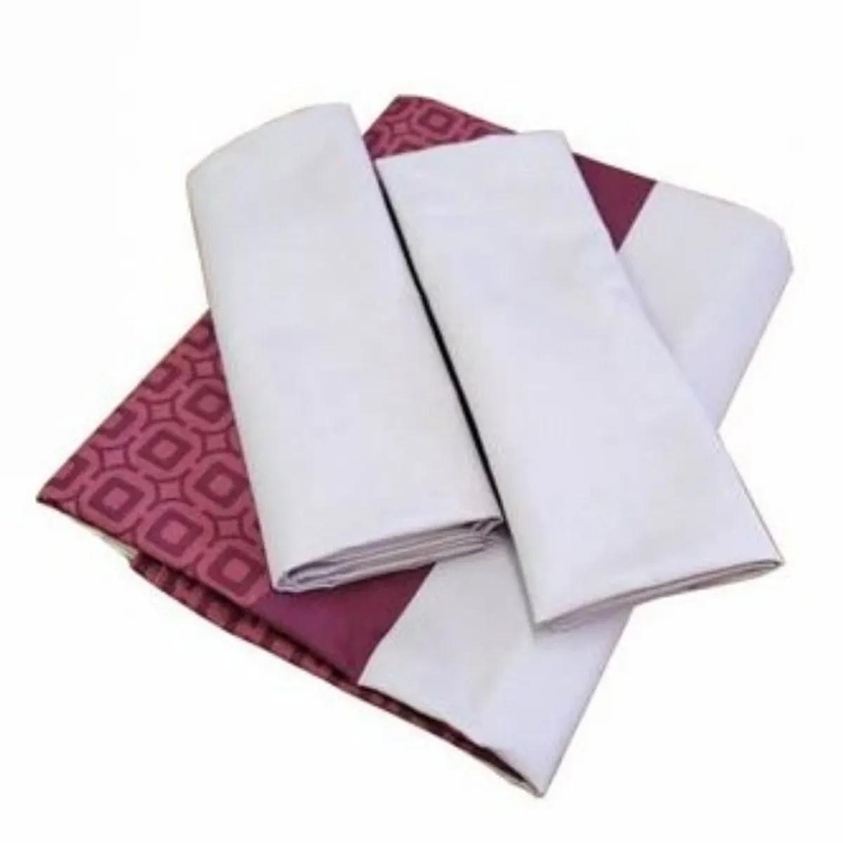 Juego de sábanas estampado rojo con rayas