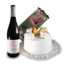 Mini tarta + turrón + botella vino