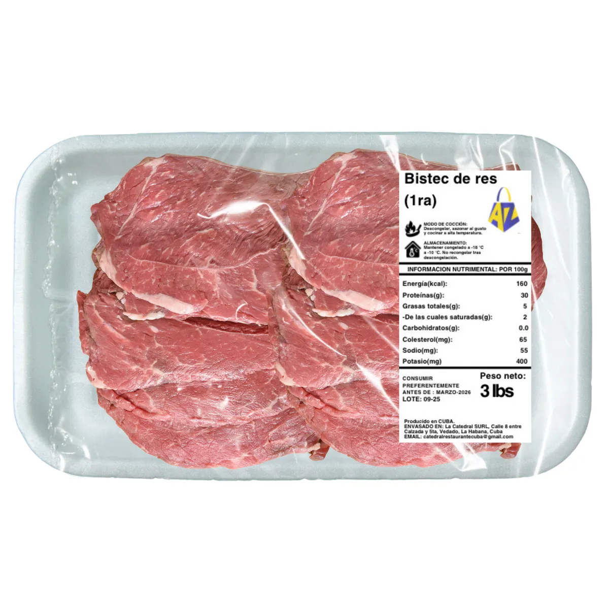 Bistec de res, 3 lb, AZ