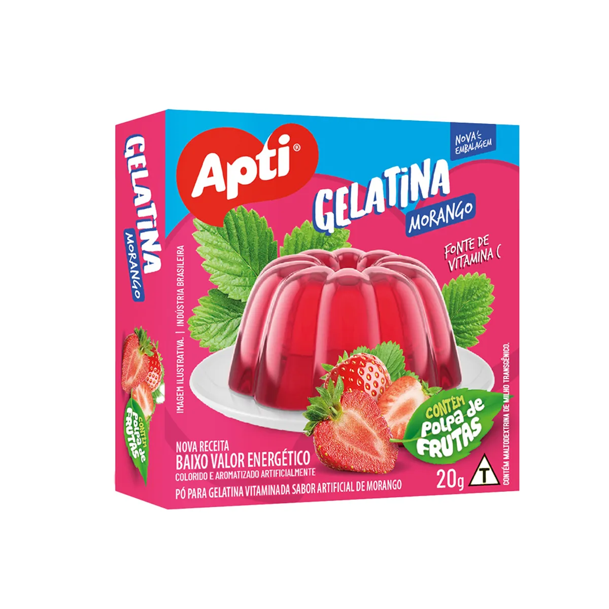 Gelatina con pulpa de fresa, 20 g, Apti