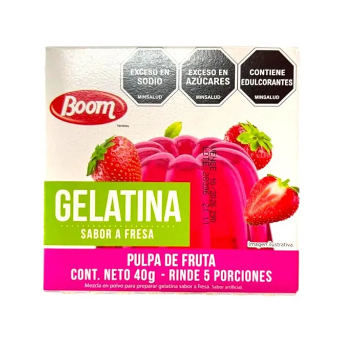 Gelatinas sabor Fresa, Boom, 40 g