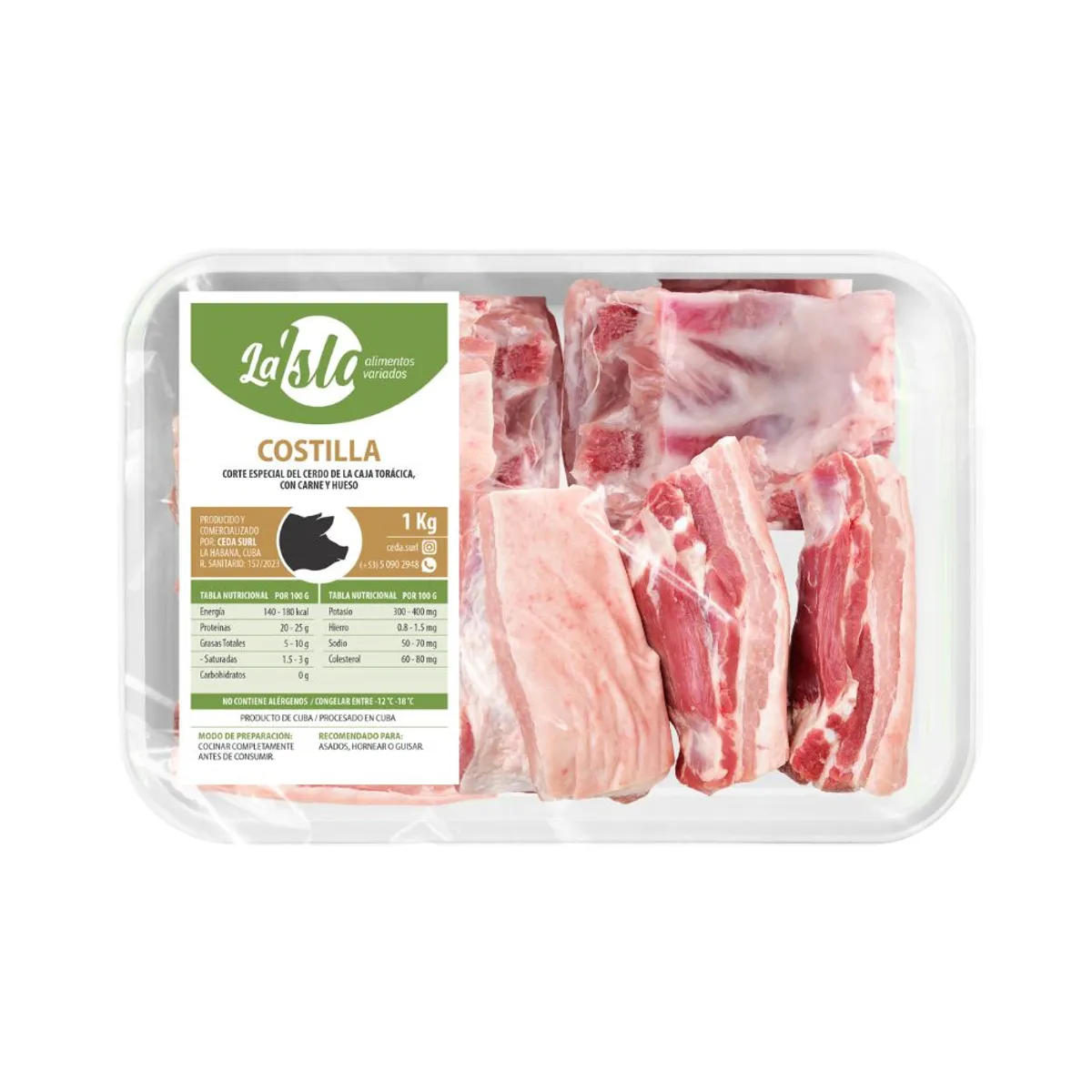 Costilla de cerdo, 1 kg, La Isla