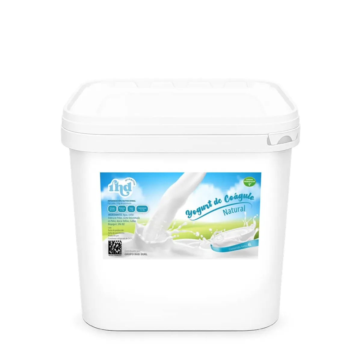 Yogurt probiótico de coágulo natural, 4 L, RHD