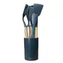 Set de utensilios para cocina de silicona, color gris, 12 u