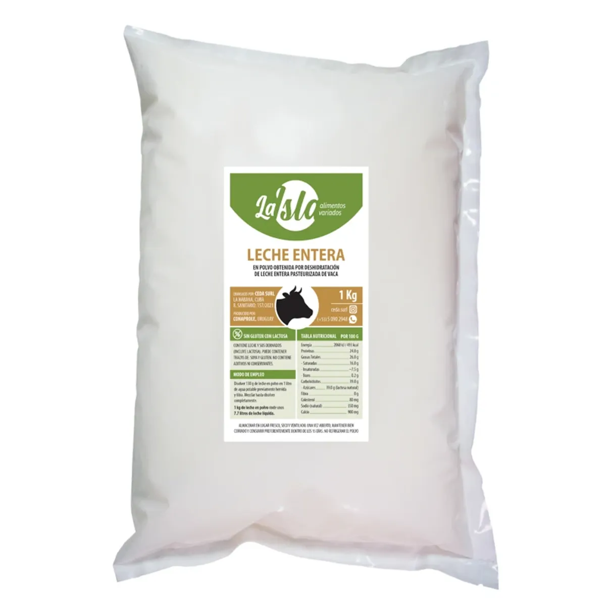Leche entera en polvo, 1kg, La Isla